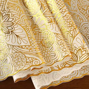 Boen hình chữ nhật <span class=keywords><strong>PVC</strong></span> Khăn Trải Bàn Màu vàng tinh tế với họa tiết hoa tinh tế - Product Image 2