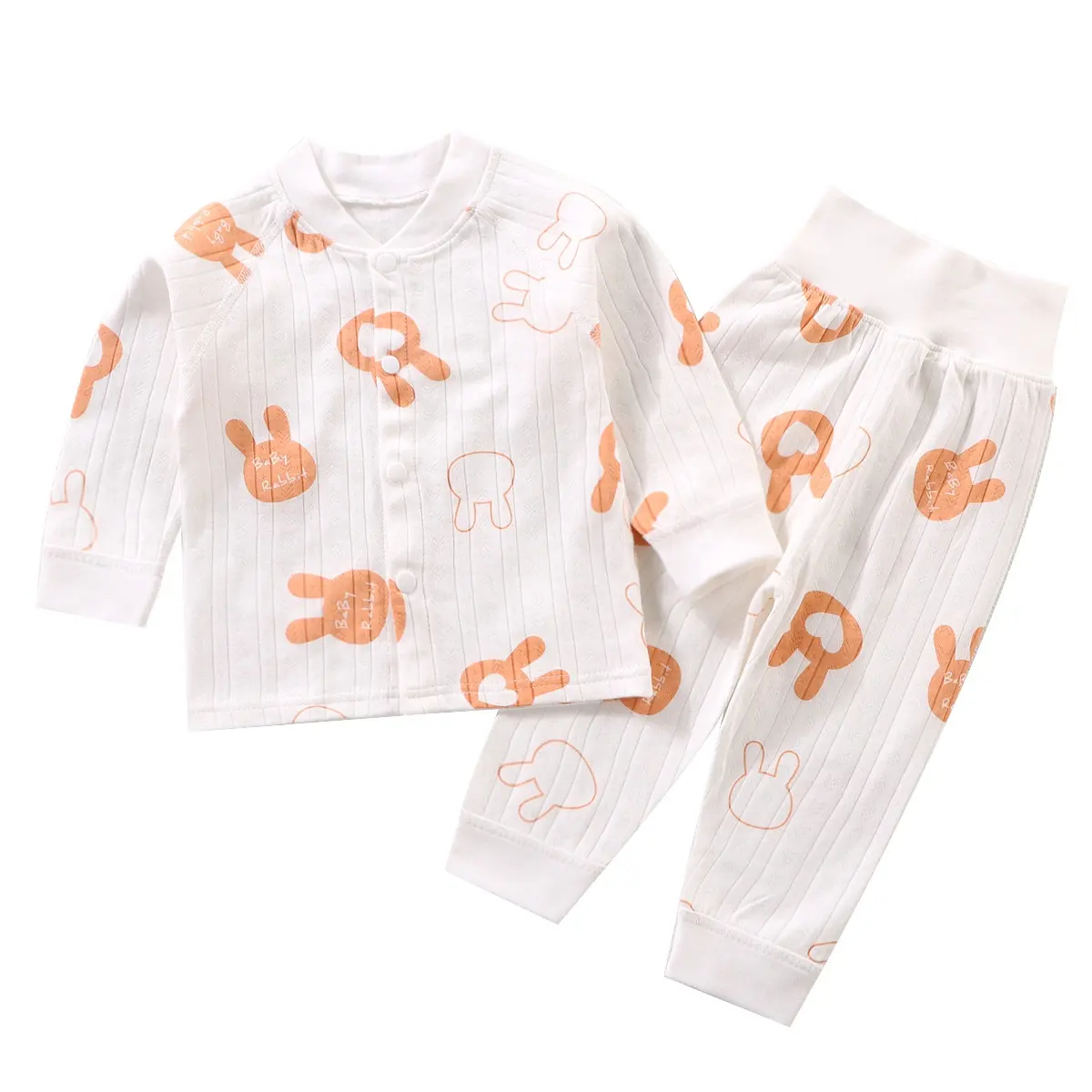 100% Baumwolle Kleidung 2 Stück Set 0-3 Monate Longs Sleeve Pyjamas Unterwäsche Anzug Baby Newborn Geschenkset