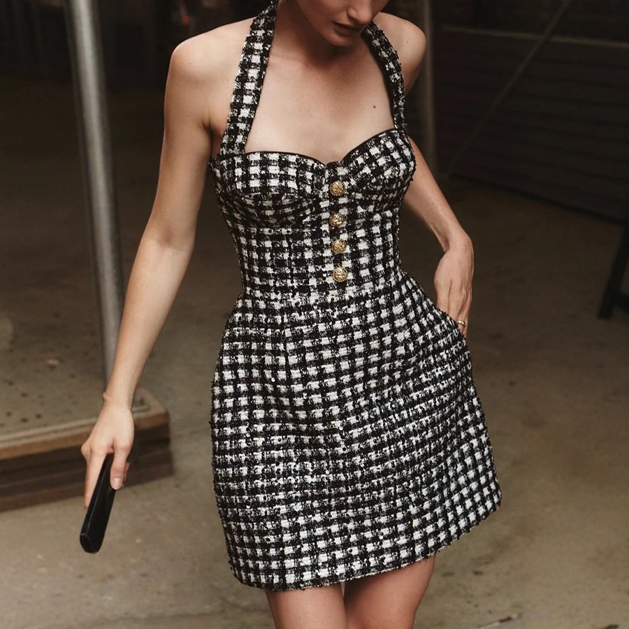 Chic Styles and Comfort in black white check dress for Trendy Women Chic Styles and Comfort in black white check dress for Trendy Women