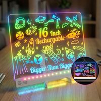 Tableau LED à effacement facile, vente directe usine, 7 couleurs, support externe, pour devoirs d'étudiants, planche à dessin lumineuse LED