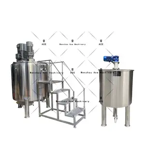 Ligne de production de shampoing SS304 SS316 100L - 100000L crèmes cosmétiques mélange méthode de chauffage détergent liquide faisant la machine