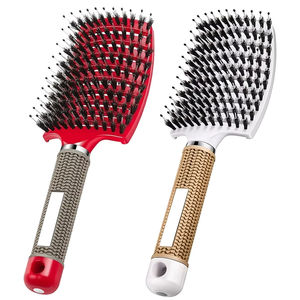 <span class=keywords><strong>Brosse</strong></span> de massage du cuir chevelu à poils de sanglier et dents en nylon, <span class=keywords><strong>brosse</strong></span> démêlante pour <span class=keywords><strong>cheveux</strong></span> bouclés, outils de coiffure pour la maison et le salon - Product Image 4