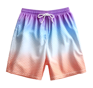 Shorts <span class=keywords><strong>de</strong></span> <span class=keywords><strong>bain</strong></span> pour hommes à dégradé <span class=keywords><strong>de</strong></span> couleurs estivales, séchage rapide, impression numérique 3D, taille élastique avec cordon <span class=keywords><strong>de</strong></span> serrage, shorts <span class=keywords><strong>de</strong></span> plage - Product Image 1