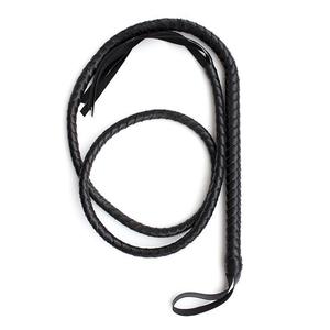 Klasik 190cm uzun pürüzsüz siyah deri darbe oynatmak için kırbaç BDSM Pony kırbaç olgun esaret dişli - Product Image 4