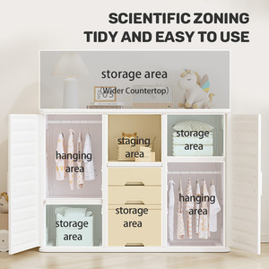 Placard multifonctionnel pour enfants Rangement de grande capacité Meubles pour enfants Jouets pour enfants <span class=keywords><strong>Armoire</strong></span> de rangement en plastique pour bébé - Product Image 4