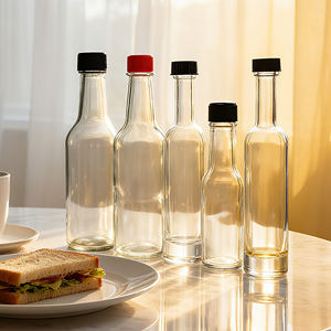 Bouteille de <span class=keywords><strong>ketchup</strong></span> de sauce en verre de haute qualité Bouteille en verre de <span class=keywords><strong>ketchup</strong></span> de forme ronde <span class=keywords><strong>fantaisie</strong></span> de haute qualité pour sauce - Product Image 5