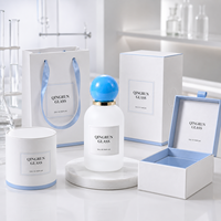 Flacon de parfum en verre givré de 30 ml, 50 ml, 100 ml avec bouchon à bille bleu et pompe pulvérisatrice pour l'emballage de parfums