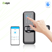 Cerradura Inteligente para Puerta con Huella Dactilar, Entrada sin Llave, Cerrojo Electrónico con Contraseña, WiFi, App Tuya, Aleación de Zinc, Aluminio/Latón, Llave para Puerta de Casa