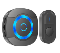 Sonnette sans fil intelligente Wi-Fi 433 MHz avec réglage du volume sur 5 niveaux, en ABS, étanche, portée de 300 m, installation facile, US EU AU