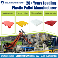 Palette en plastique de qualité export, 1200x1000mm, 6 roulettes, usage général, pour l'industrie du sel et du sucre