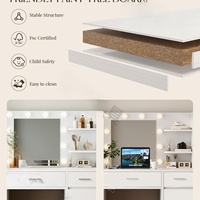 Meuble de chambre à coucher de style européen et américain, qualité export, en MDF, coiffeuse populaire, modèle 0, en stock