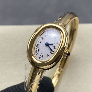 Montre-bracelet de luxe en or 18 carats pour femme, mini bracelet ovale, montre à quartz, bracelet élégant, bijoux pour femme, taille 15 16 17 cm - Product Image 1