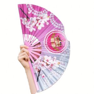 Nuevo Abanico Plegable Grande de Bambú con Logotipo Personalizado, Portátil, para Baile, Regalo para Festivales, Técnica Pintada - Product Image 1