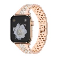 Bracelet de luxe en diamants, bracelet en acier inoxydable pour Apple Watch IWatch Series