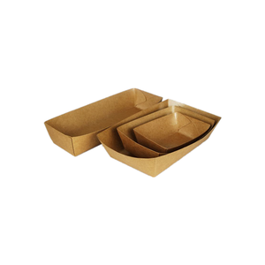 Caja de Cartón Kraft Blanco con Revestimiento de PE para Empacar Palomitas de Maíz y Pollo, Bandeja de Papel Europea - Product Image 1