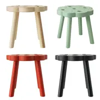 Wooden FOOTSTOOL/RED Black GREEN 0r Natural Pine Xmas Stool