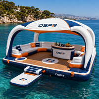Plateforme flottante gonflable pour location de vacances à la plage, quai spacieux pour se détendre, observer les paysages et socialiser