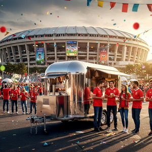 Rimorchio per Gelati e Snack Completamente Attrezzato con Struttura in Vetroresina per Vendite in Spiaggia, Parchi e Festival, Refrigerazione Durevole - Product Image 1
