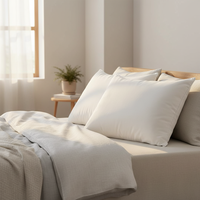 Oreiller de cou moderne en peluche douce - 100% polyester 200TC antibactérien respirant blanc pour un confort de sommeil toute saison