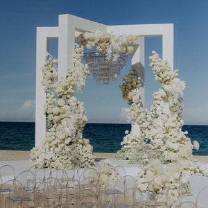 Arco de Boda Geométrico Moderno WCH001, Chuppah, Fondo Floral para Boda, Decoración de Ceremonia con Rosas de Seda, Elegante Decoración para Eventos y Fiestas - Product Image 1