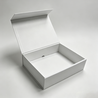Boîte cadeau de luxe écologique pliable magnétique, boîte en carton rigide blanc, emballage rigide pliable, logo personnalisé