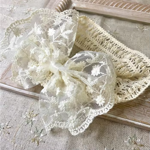 Fabbrica avorio/<span class=keywords><strong>rosa</strong></span>/bianco fiocco per bambine in pizzo fascia per bambini e fiocco per capelli <span class=keywords><strong>da</strong></span> neonato - Product Image 3