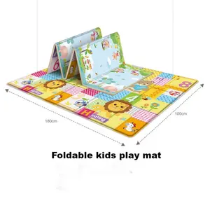 Educational Foldable Kids' Mats 180X200cm Children Playing Kids Soft Eco-friendly Play Mats Non-Toxic Floor Xpe Baby Play Mat