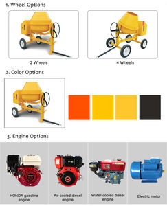 Betoniera a 2 Ruote con Motore a Benzina o Diesel, Macchina Miscelatrice per Cemento Autocaricante - Product Image 5