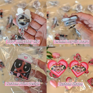 Cappello da Infermiere con Motivi Cartoon, Berretto in Cotone per <span class=keywords><strong>Capelli</strong></span> Lunghi, Cappello da Lavoro per Chef, Veterinari e Dottori con Set di Porta Badge Abbinati - Product Image 2