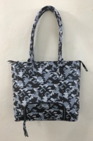 Sac fourre-tout en cuir véritable décontracté à motif saffiano pour femme avec doublure en coton et fermeture à glissière et deux petits congélateurs-sacs à main intégrés