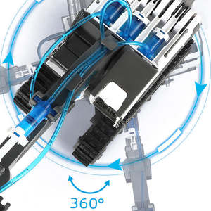 技術工学車両掘削機ビルディングブロックおもちゃDIY水力トラック掘削機ロボットアームSTEMサイエンスキット - Product Image 4