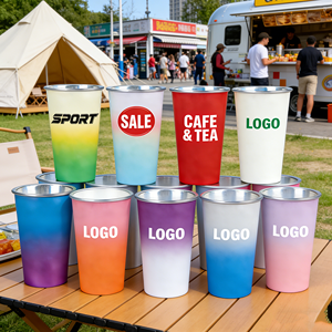 Gobelet portable rouge 14oz/16oz en acier inoxydable à paroi simple, sans BPA, à large ouverture, nouveau design 2026, pour les amateurs de bière, personnalisable pour banquets - Product Image 1
