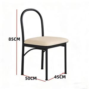 Cross-border retro <b>small</b> apartment home dining table set, creative upholstered seat <b>cushions</b> and backrest chairs, modern - Product Image 2