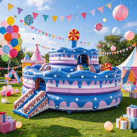 Cake Theme Inflatable Bouncer Slide Inflatable Bouncy Castle Kids Jumping Trampoline for Birthday Parties Jumping Castle