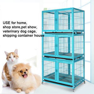 Cage pour chien en métal à double porte avec roulettes, cage pour chien en acier inoxydable, vente chaude du fabricant - Product Image 2