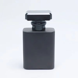 Flacon de parfum vide de luxe personnalisé transparent noir carré imprimé sérigraphié 30ml 50ml 100ml avec pulvérisateur et diffuseur à bâtonnets - Product Image 4