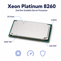 Processeur de serveur Platinum 8260, 24 cœurs, 2,4 GHz, 3,9 GHz Turbo, 35,75 Mo, 165 W TDP, LGA3647, pour centre de données
