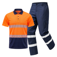 En stock, combinaison de travail fluorescente à séchage rapide et respirante, bandes réfléchissantes, veste et pantalon, vêtements de sécurité pour la construction
