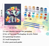 Paint by Numbers Set for Adult Kid Multiple Sizes Hand Crafted Clear Outline Magnifier Included Edible Pigment