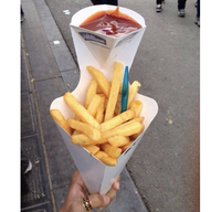Emballages jetables en papier kraft pour la restauration rapide, supports en papier pour gaufres, frites, popcorn