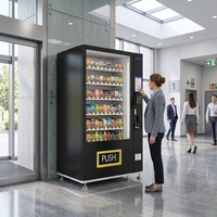 Distributeur automatique de boissons et de snacks LERKE Sprial pour les marchés, avec paiement par espèces, pièces, cartes, QR et jetons