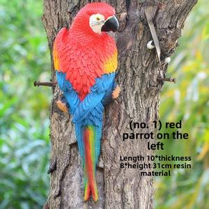 Decorazione di albero pappagallo appesa a parete artificiale in resina ornamento per arte Amazon ornamento appesa a parete animale - Product Image 4