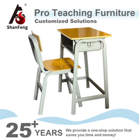 Meubles de classe modernes, ensemble bureau et chaise pour un seul élève, table d'étude en contreplaqué pour enfants, pour l'école et la maison, OEM ODM