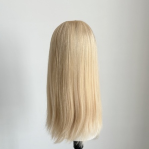 Pelucas y Tupés de Cabello Humano para Mujer con Cabello Fino - Ondulado Natural Color Dorado Peluca Judía de 18 Pulgadas en Stock - Product Image 5