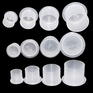 Kissure 1000 piezas de plástico tatuaje tazas de tinta 17mm 14mm 11mm 20mm borrar auto pie tazas de tinta del pigmento del tatuaje tazas de tinta - Product Image 1