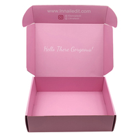 Cajas y Bolsas de Embalaje de Cartón Corrugado para Envíos Postales de Ropa Interior Rosa Personalizada de Lujo