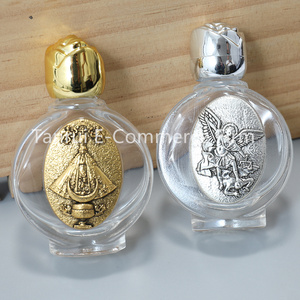 Botella de Agua Bendita de Vidrio, Frascos Pequeños de Vidrio para Bautizo Católico, Tapas Doradas, Recipientes Vacíos Reutilizables para Agua Bendita - Product Image 5