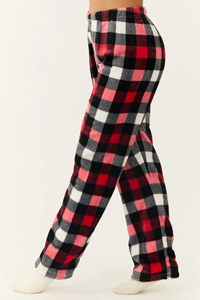 Pantalones de pijama de franela a cuadros de búfalo para <span class=keywords><strong>mujer</strong></span>, pantalones de descanso de <span class=keywords><strong>felpa</strong></span>, fabricante de pantalones de descanso. - Product Image 5