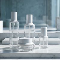 Étiquettes personnalisées Bouteille de lotion de 130ml Bouteille d'emballage de crème solaire pour les soins de la peau Bouteilles en verre de capacité cosmétique