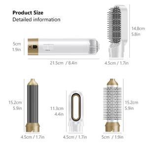 LOGO personnalisé Sèche-cheveux à <span class=keywords><strong>brosse</strong></span> à air chaud 5-en-1 à moteur à courant alternatif ionique avec ventilateur puissant <span class=keywords><strong>Lisseur</strong></span> et Styler pour la coiffure - Product Image 6